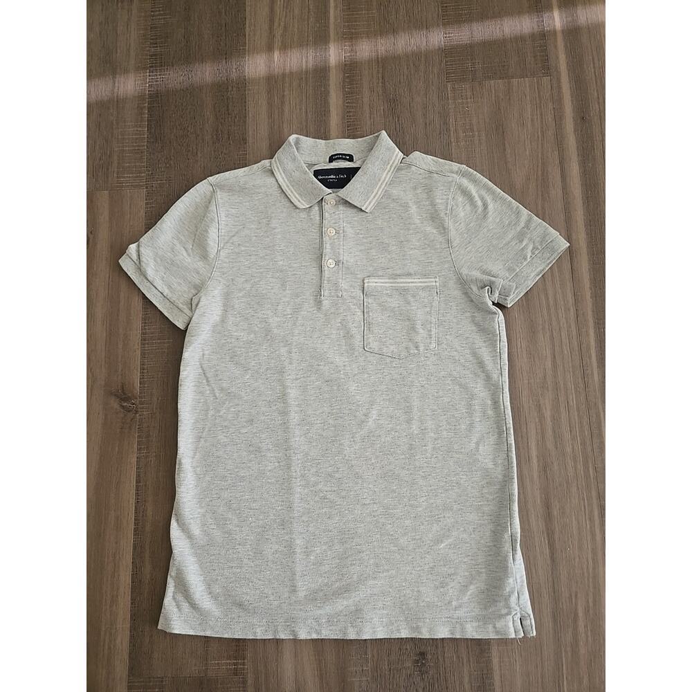 Abercrombie & Fitch Stretch Super Slim Gray Polo Sz S
